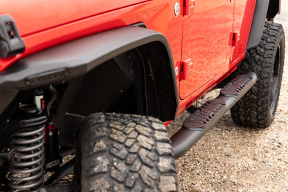 Oval Nerf Steps | 4 Door | Black | Jeep Wrangler Unlimited 4WD (2018-2026)