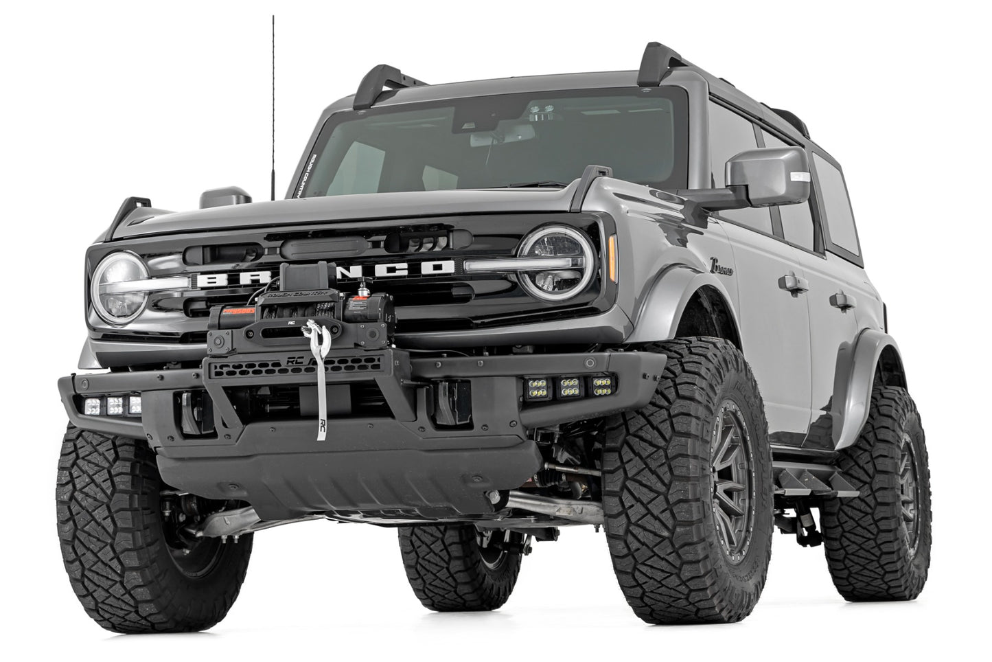 High Winch Mount | All Models | 12000S | 20 Inch Black Single Row LED | Ford Bronco (21-26)