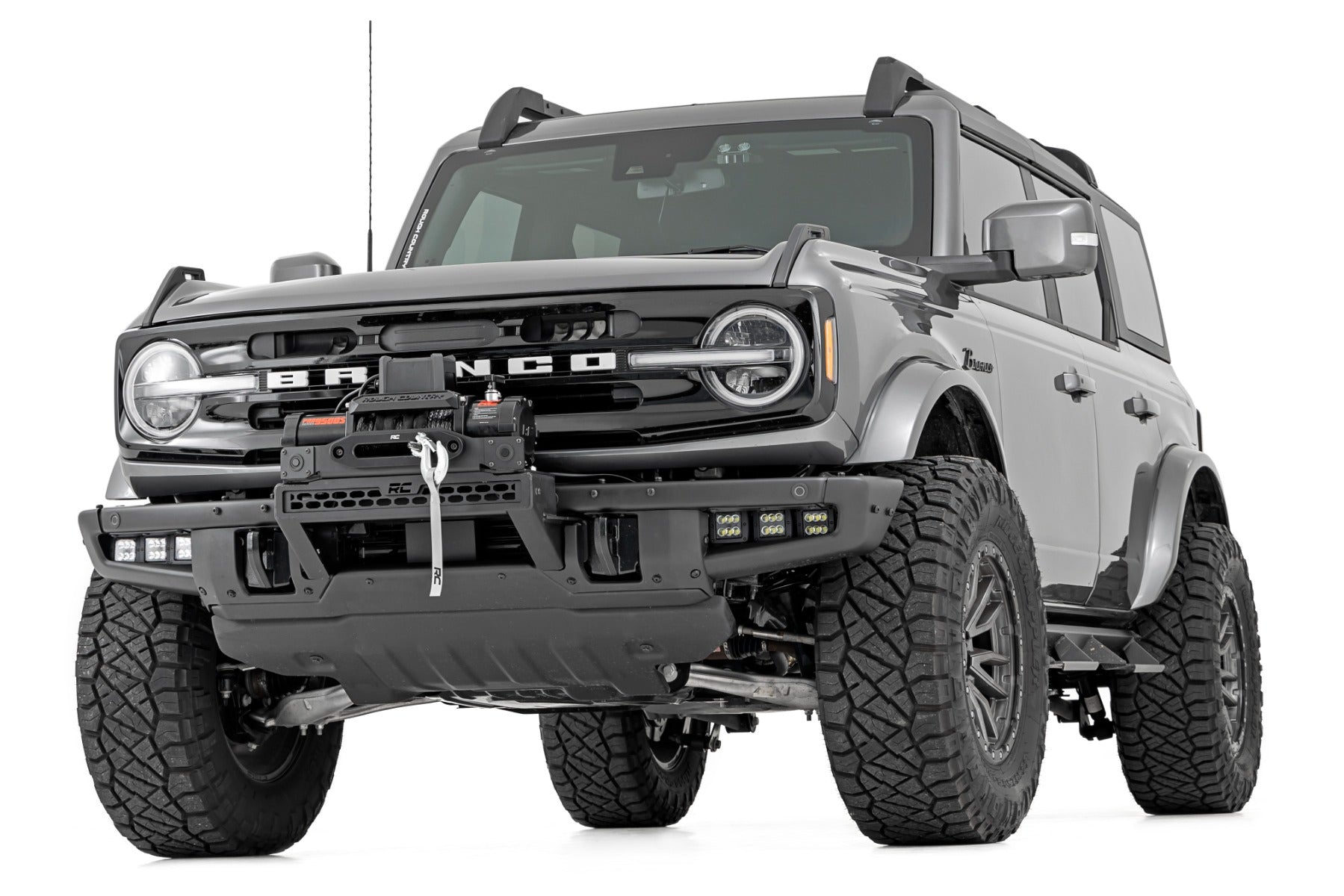 High Winch Mount | All Models | 12000S | 20 Inch Black Single Row LED | Ford Bronco (21-26)