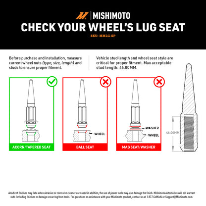 Mishimoto Mishimoto Steel Spiked Lug Nuts M12 x 1.5 24pc Set Gold