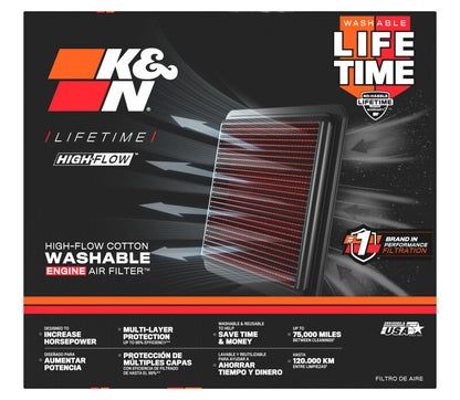 K&N 2018 Kia Stinger GT V6-3.3L Left Side Drop In Air Filter
