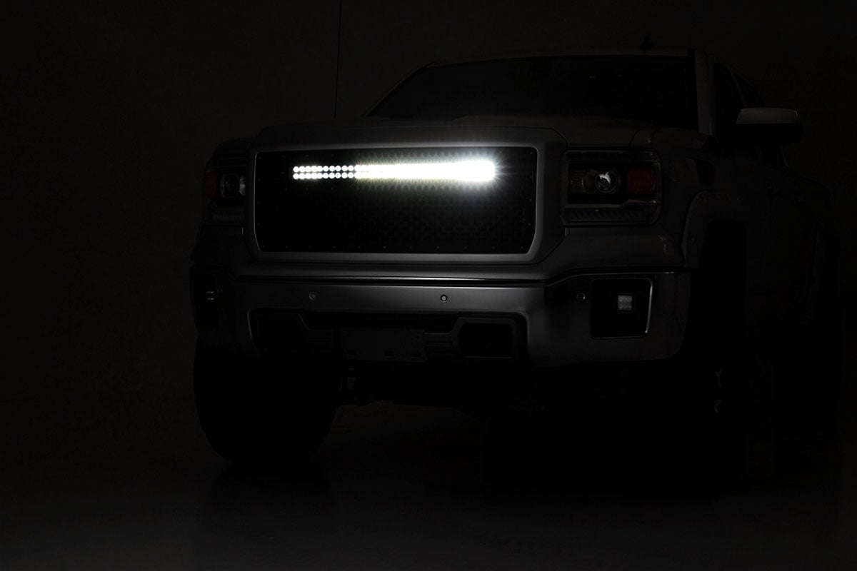 Mesh Grille | 30" Dual Row LED | Black | GMC Sierra 1500 2WD/4WD (2014-2015)