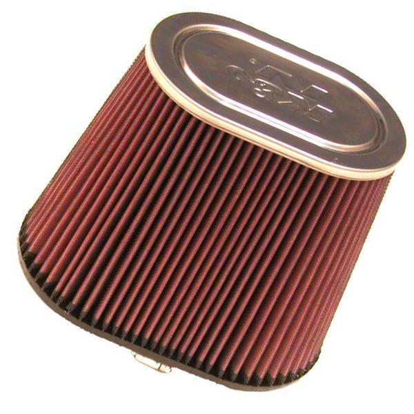 K&N Universal Chrome Oval Tapered Filter 2.125inFlgID x 4inBOL x 3inBOW x 3inTOL x 2inTOW x 2.75inH