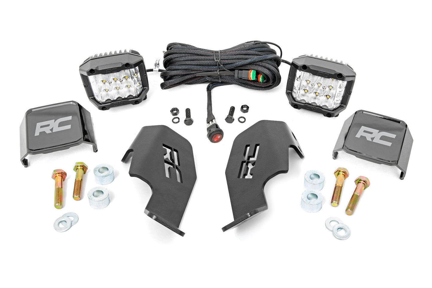 LED Light Kit | Cage Mount | 2" Chrome Pair | Wide Angle | Honda Talon 1000 