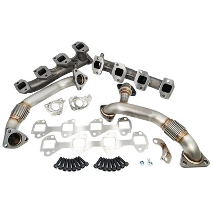 PPE High Flow Exhaust Manifold and Up Pipe Kit - 6.6 Duramax
