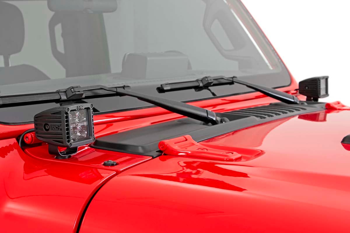 LED Light Kit | Cowl Mount | 2" Black Pair | White DRL | Jeep Gladiator JT/Wrangler JL (18-26)