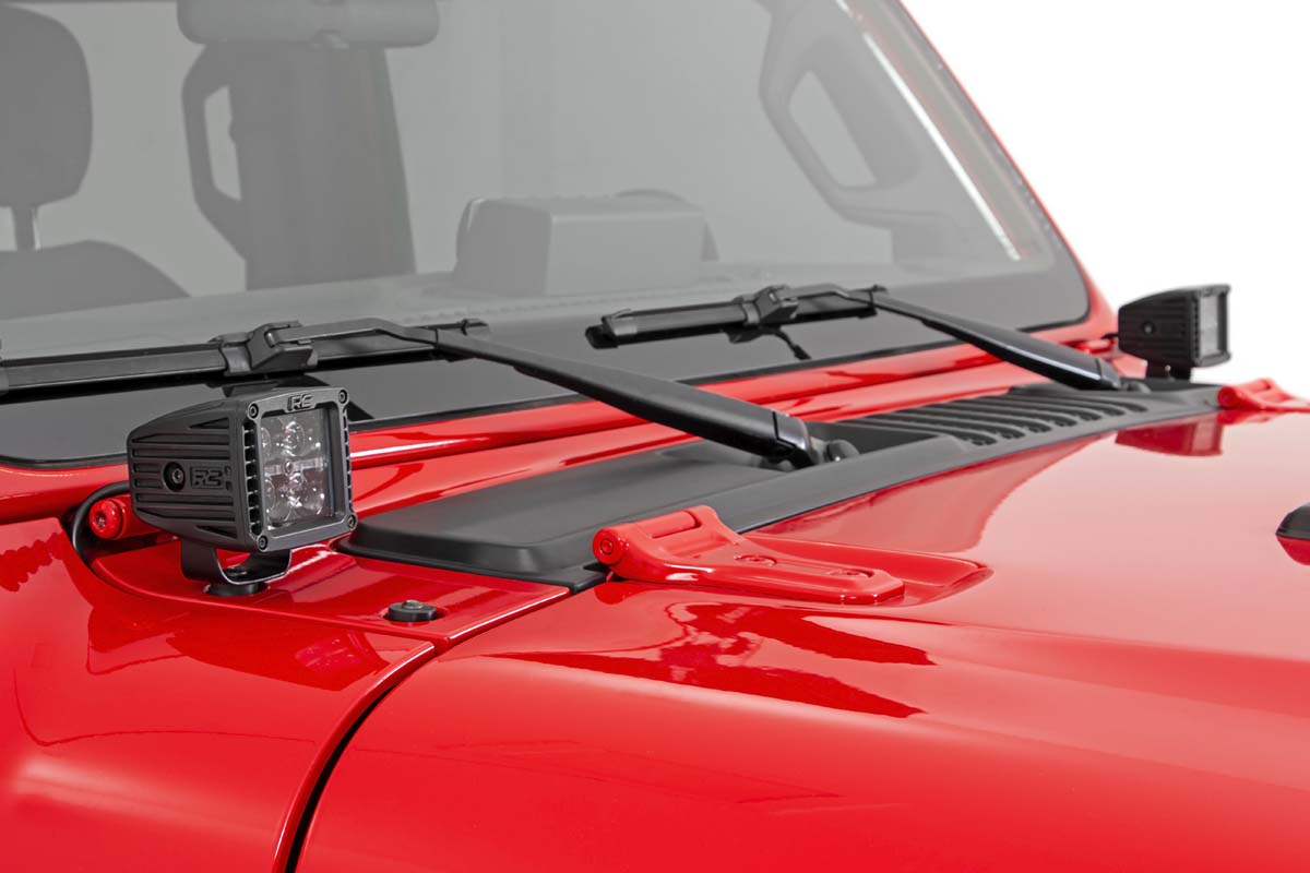 LED Light Kit | Cowl Mount | 2" Black Pair | Jeep Gladiator JT/Wrangler JL (18-26)