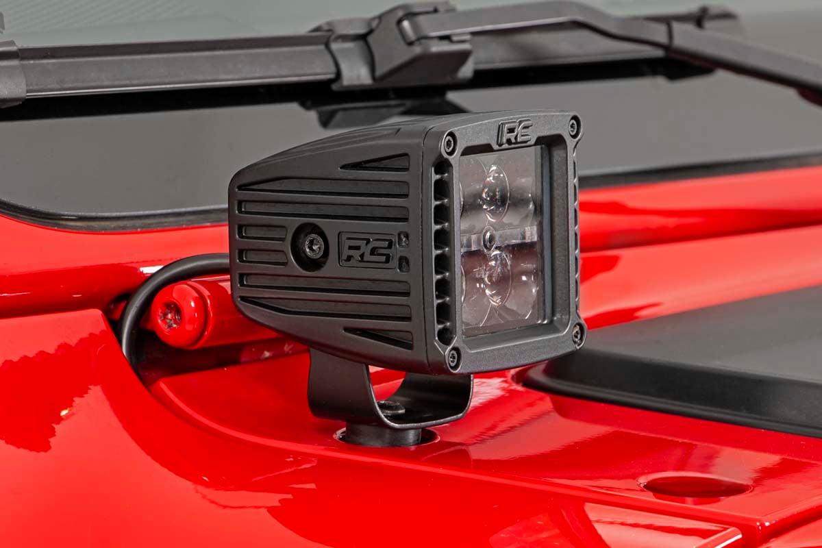 LED Light Kit | Cowl Mount | 2" Black Pair | White DRL | Jeep Gladiator JT/Wrangler JL (18-26)