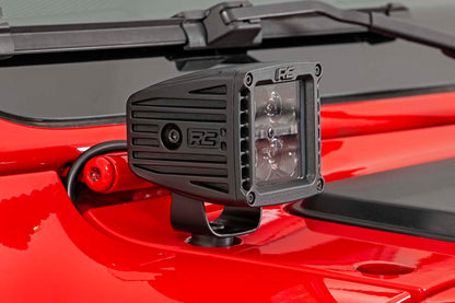 LED Light Kit | Cowl Mount | 2" Black Pair | White DRL | Jeep Gladiator JT/Wrangler JL (18-26)