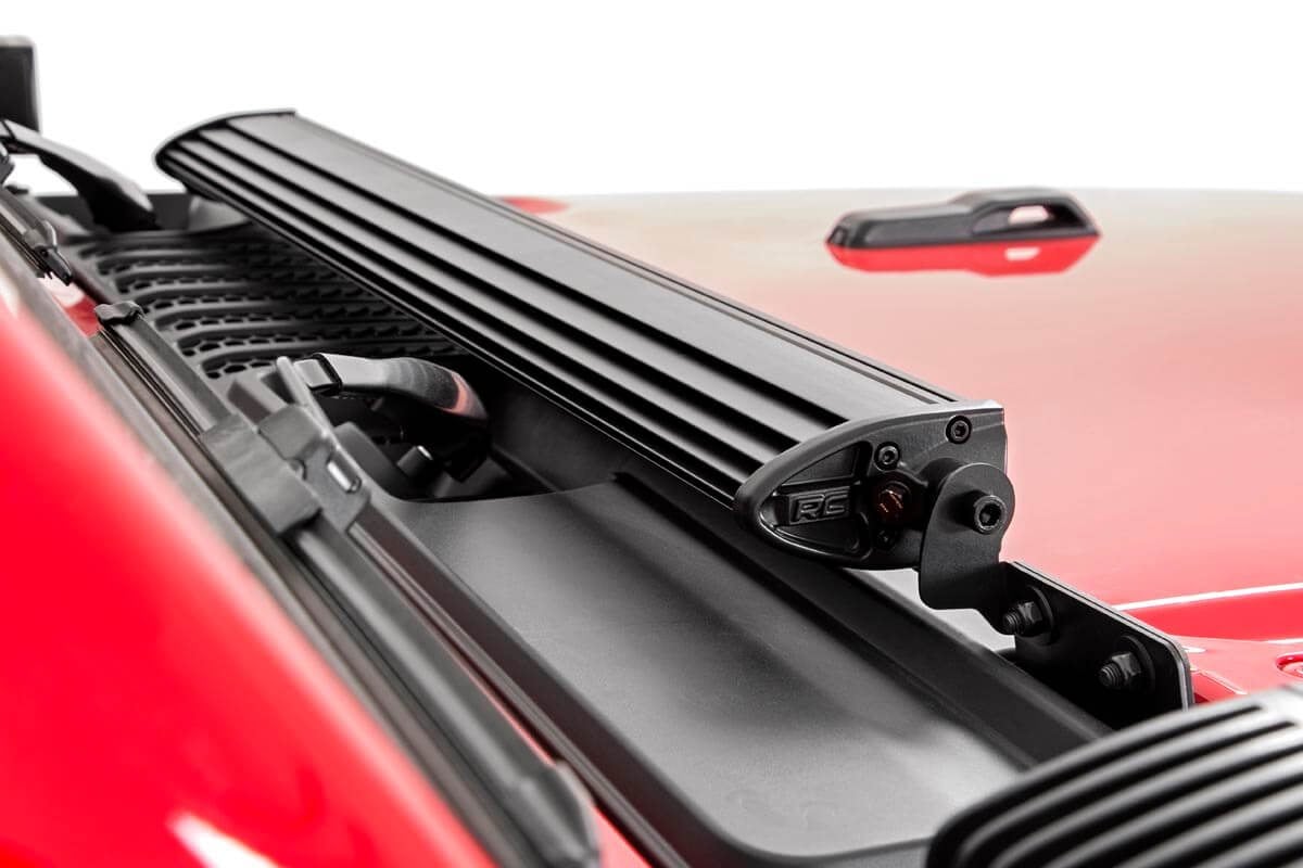 LED Light Kit | Hood Mount | 30" Black Single Row | Jeep Gladiator JT/Wrangler JL (18-26)