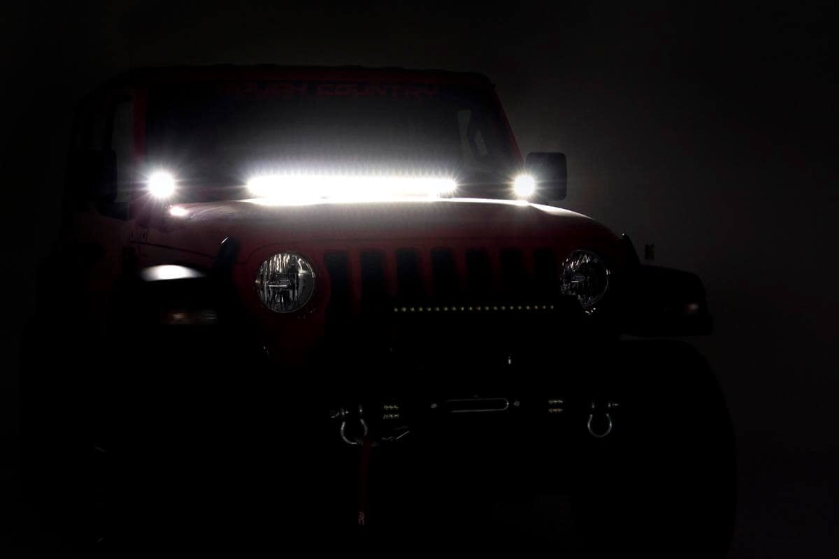 LED Light Kit | Hinge Mount | 2" Black Pair | White DRL | Jeep Gladiator JT/Wrangler JL (18-26)