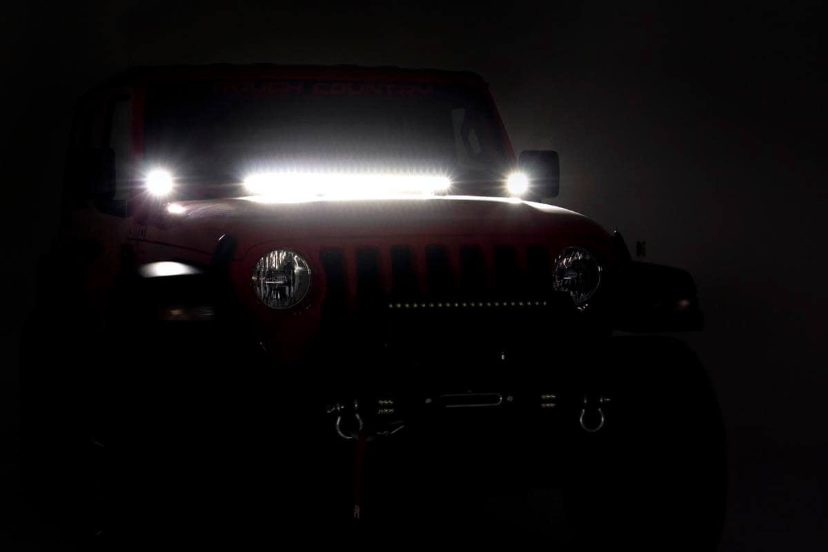 LED Light Kit | Hinge Mount | 2" Black Pair | Amber DRL | Jeep Gladiator JT/Wrangler JL (18-26)
