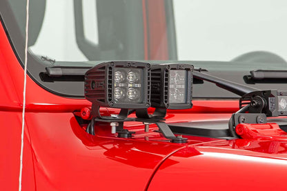 LED Light Kit | Quad | Cowl Mount | 2" Black | White DRL | Jeep Gladiator JT/Wrangler JL (18-26)