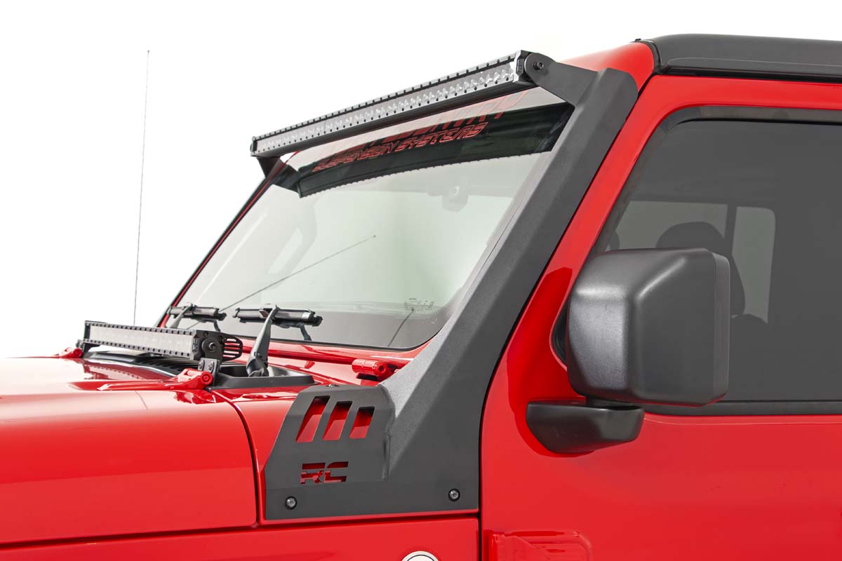 LED Light Kit | Windshield Mount | 50" BLK Single Row | Jeep Gladiator JT/Wrangler JL (18-26)