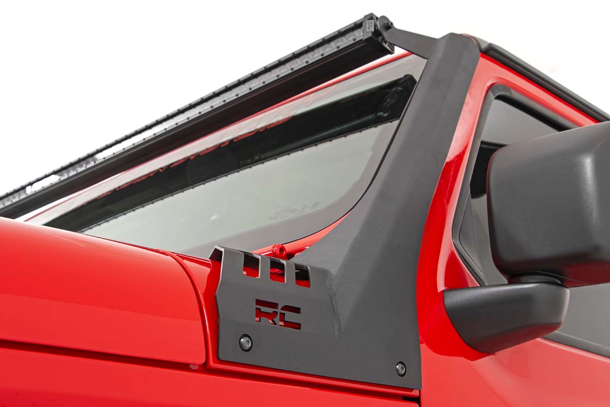 LED Light Kit | Windshield | 50" BLK Single Row | WHT DRL | Jeep Gladiator JT/Wrangler JL (18-26)
