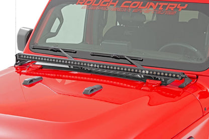 LED Light Kit | Cowl Mount | 50" Black Single Row | Jeep Gladiator JT/Wrangler JL (18-26)