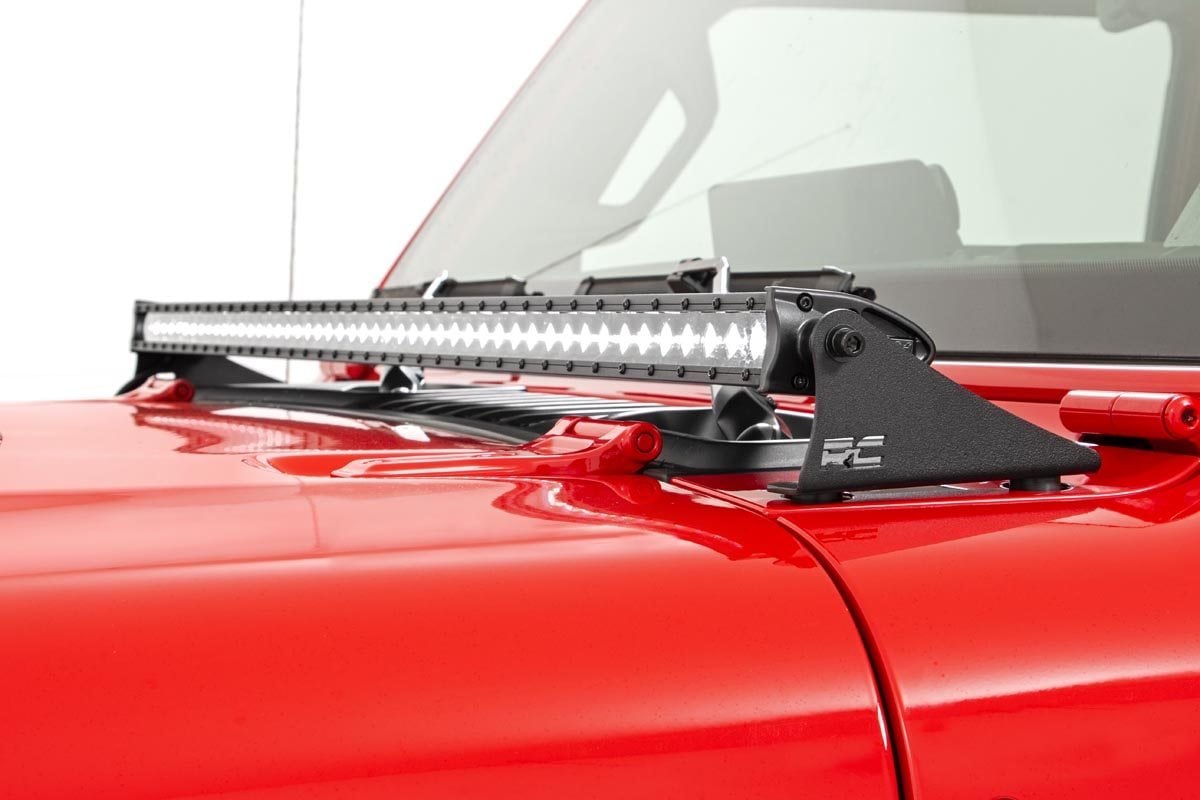 LED Light Kit | Cowl Mount | 50" Black Single Row | Jeep Gladiator JT/Wrangler JL (18-26)