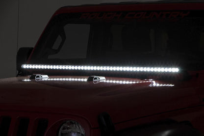 LED Light Kit | Cowl Mount | 50" Black Single Row | Jeep Gladiator JT/Wrangler JL (18-26)