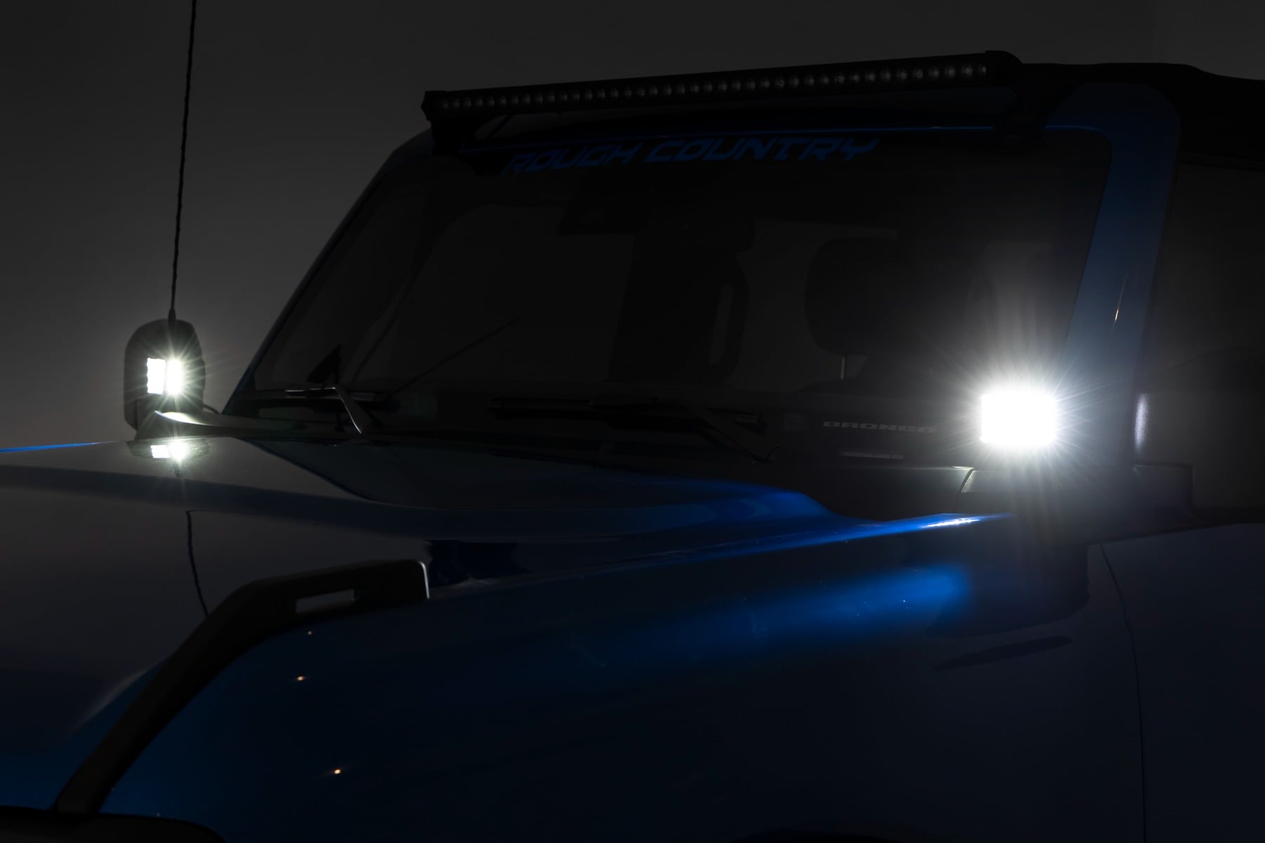 LED Light Kit | Ditch Mount | 2" Black Pair | Flood Pattern | Ford Bronco (21-26)