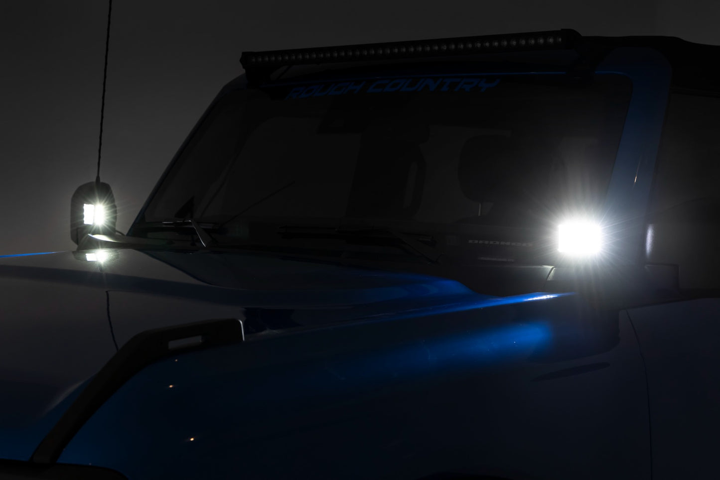 LED Light Kit | Ditch Mount | 2" Black Pair | Amber DRL | Ford Bronco (21-26)