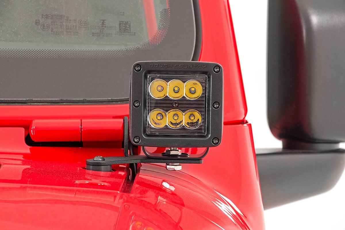 LED Light Kit | Hinge Mount | 2" Black Pair | White DRL | Jeep Gladiator JT/Wrangler JL (18-26)