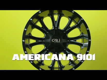 Cast Aluminum Wheels Americana 9101 SB 20x9 Milled Spokes Satin Black Cali Offroad Wheels